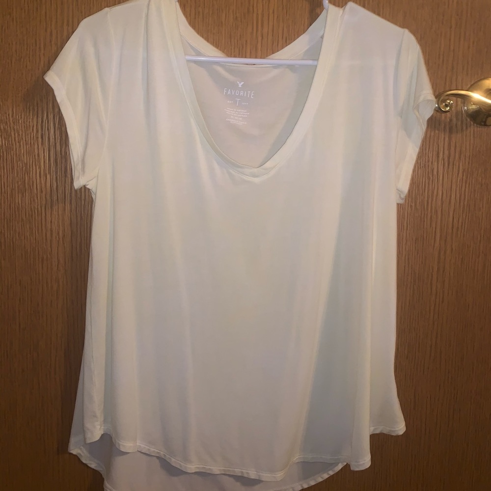 american eagle short sleeve yellow tie dye top